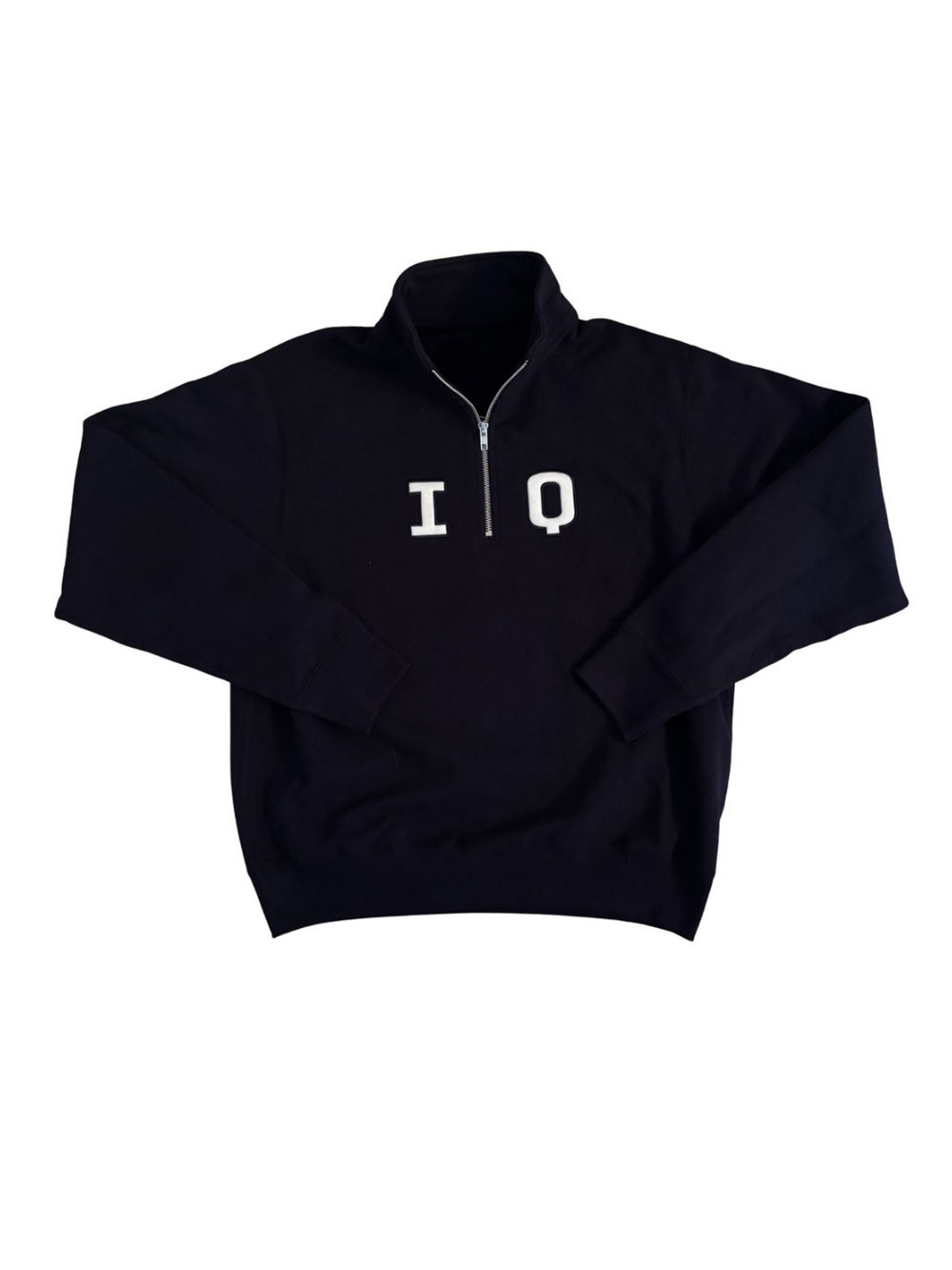 IQ Crew Navy Half-Zip Pullover Sweater with White Lettering